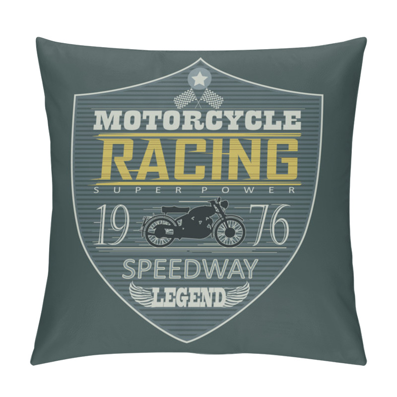 Personality  Motorcycle Racing Emblem, T-shirt Pillow Covers