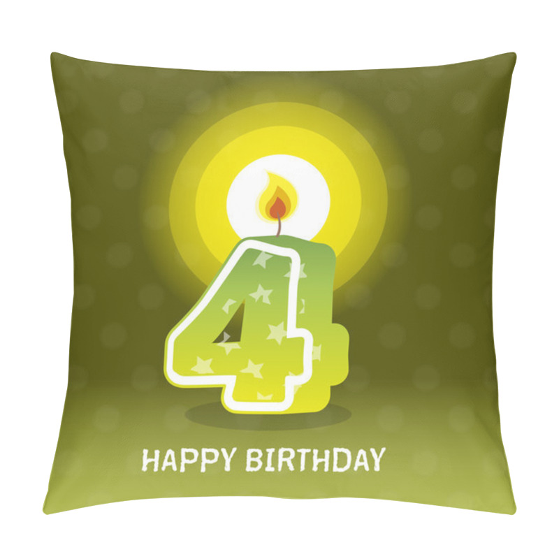 Personality  Birthday Card, Fourth Birthday With Candle Pillow Covers