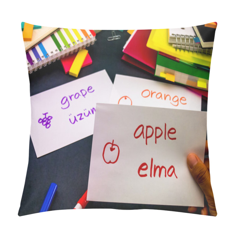 Personality  Learning New Language Making Original Flash Cards; Turkish Pillow Covers