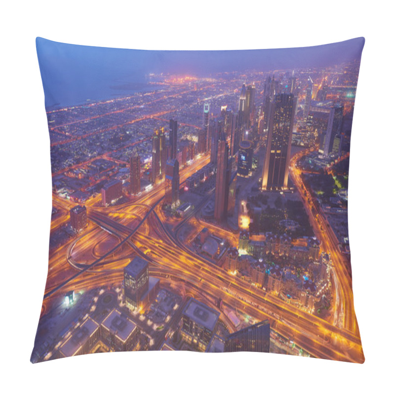 Personality  Dubai Night Skyline Pillow Covers