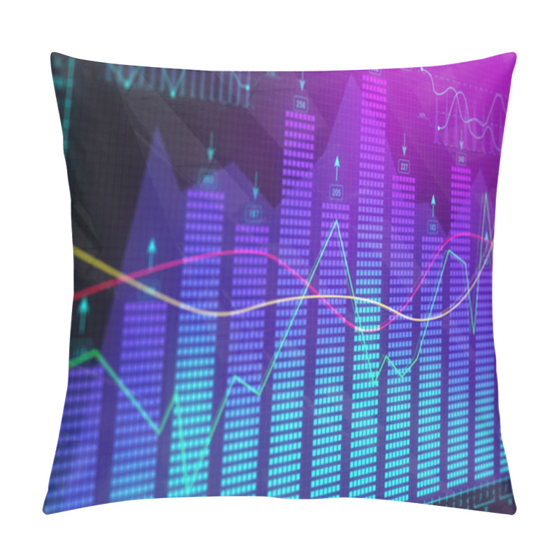 Personality  Glowing Business Chart Backdrop Pillow Covers