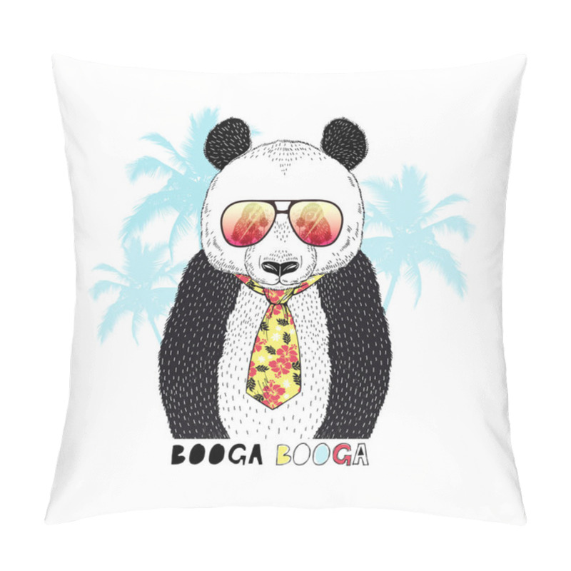 Personality  Panda Bear On Summer Vacation Pillow Covers