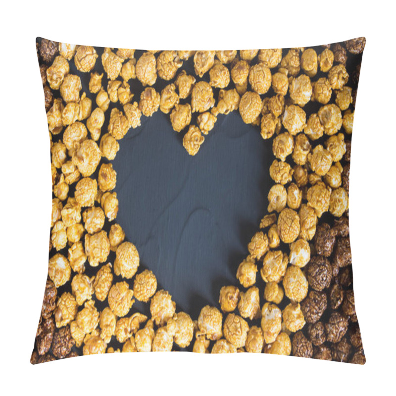 Personality  Chocolate Caramel Popcorn With Heart Shape Pillow Covers