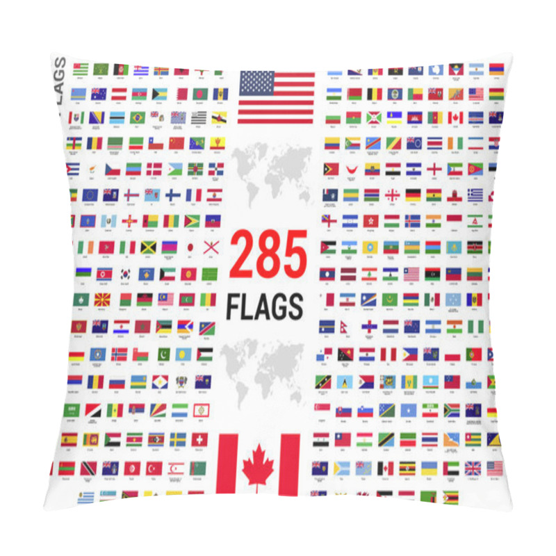 Personality  Set Of 285 World Flags Of Sovereign States Pillow Covers