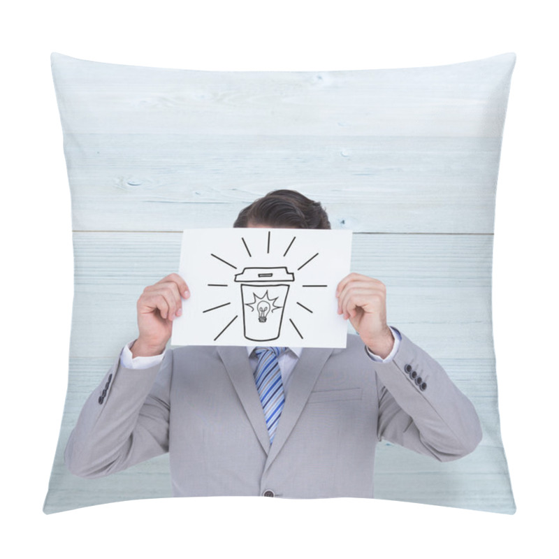 Personality  Businessman Holding Blank Sign Pillow Covers