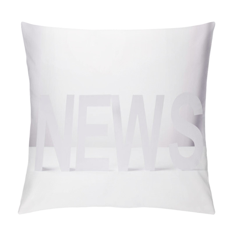 Personality  Minimalistic Word News Made Of Paper, On White Background Pillow Covers