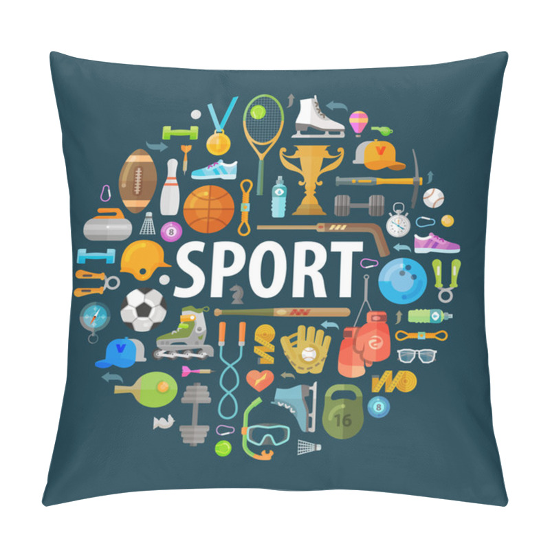 Personality  Sport Vector Logo Design Template. Fitness Or Gym Icons Pillow Covers