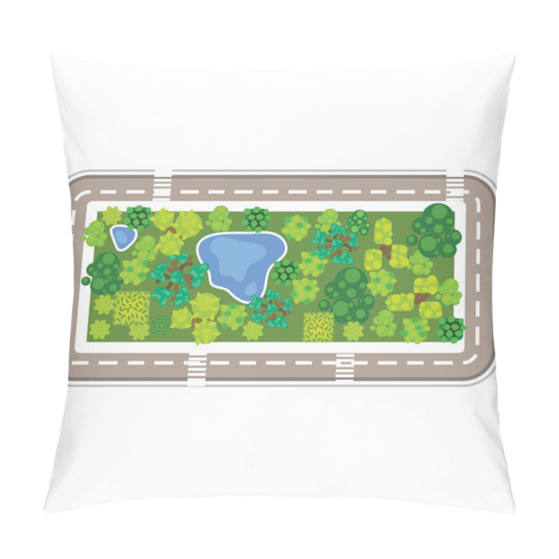 Personality  Nyc Park Vector Illustration In Cartoon Style. Pillow Covers