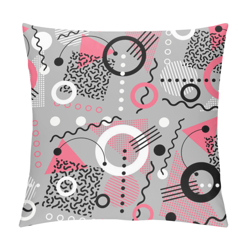 Personality  Retro Seamless 1980s Inspired Memphis Pattern Background. Vector Illustration Pillow Covers