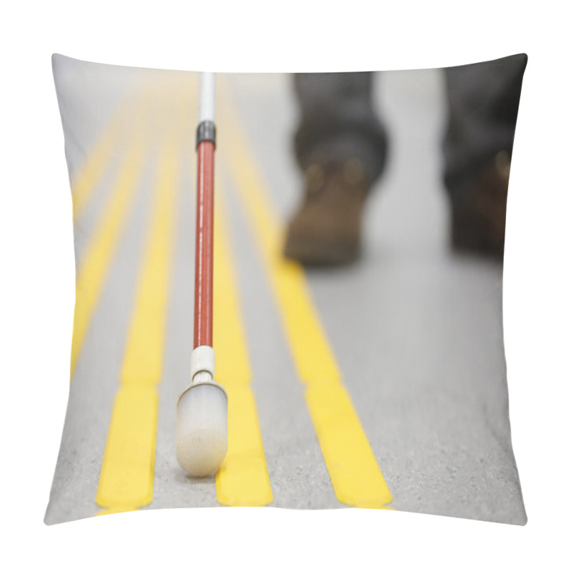 Personality  Blind Pedestrian Walking On Tactile Paving  Pillow Covers