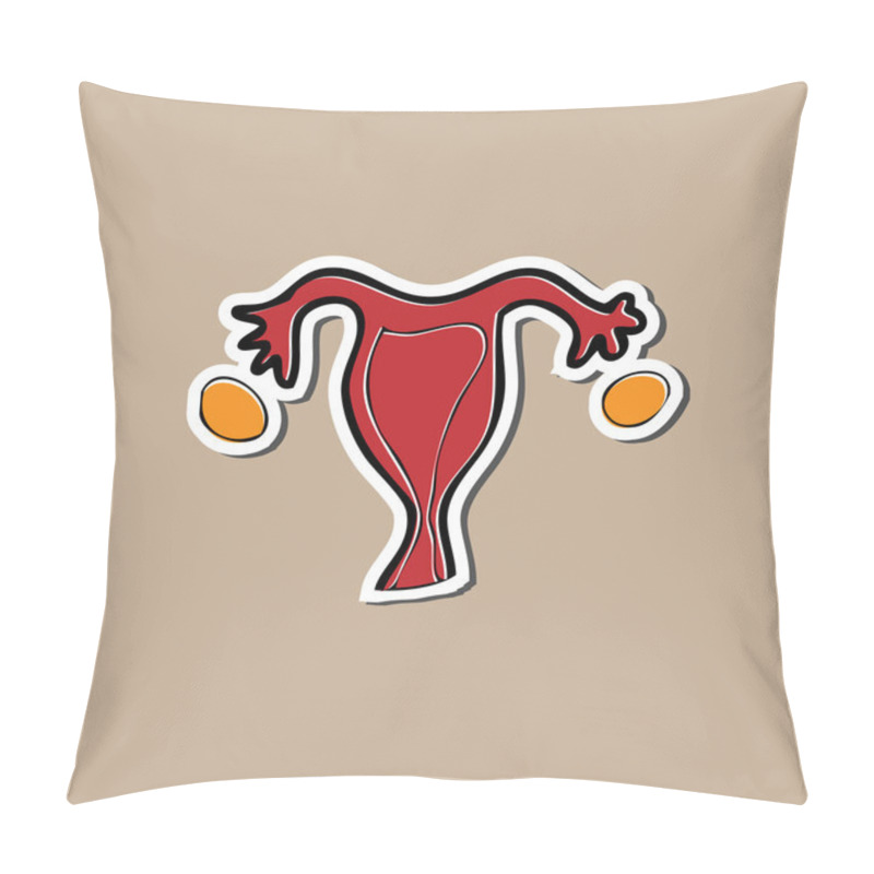 Personality  Ovary And Uterus Sticker Drawing Cartoon Pillow Covers