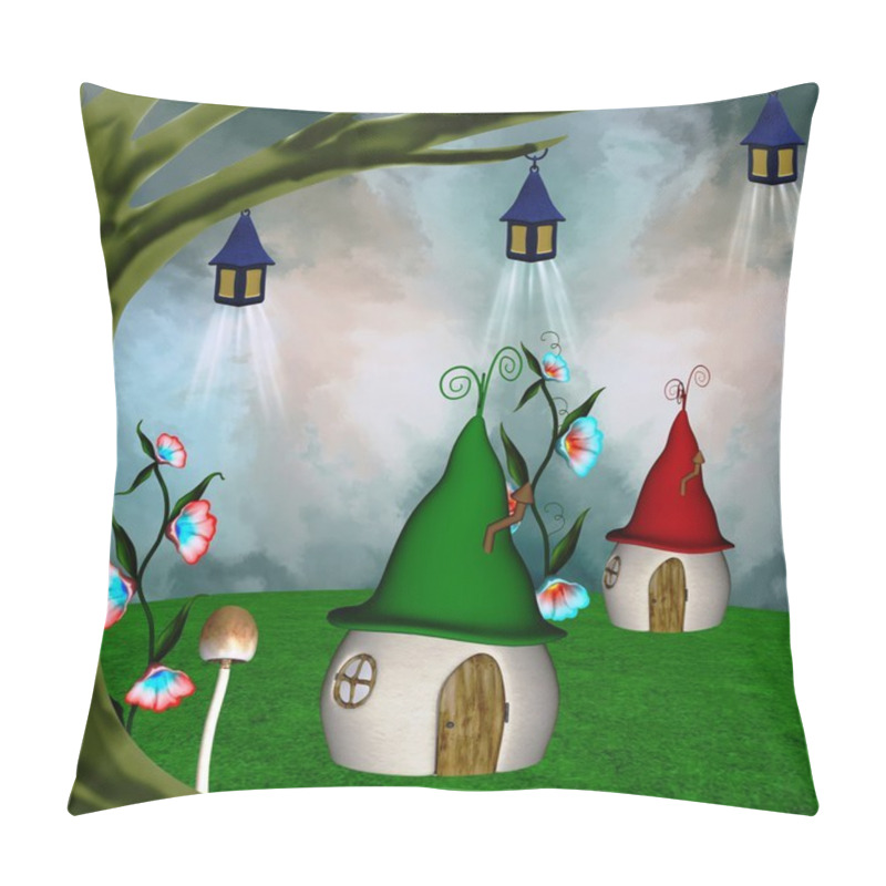 Personality  Elves Village Pillow Covers