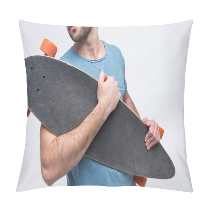 Personality  Young Man With Skateboard Pillow Covers