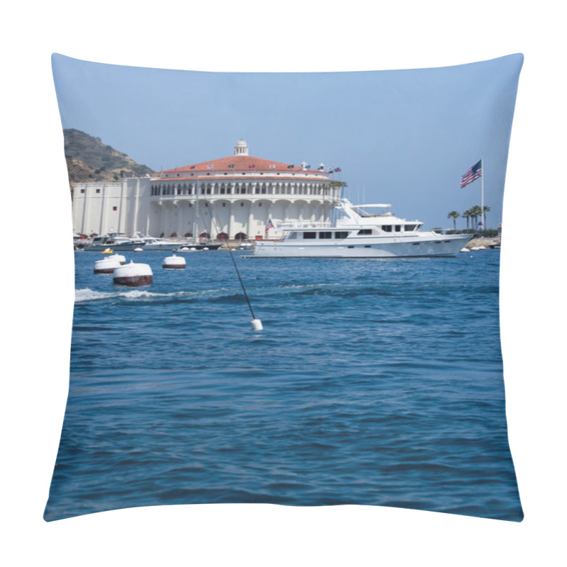 Personality  Mega Yacht At Avalon Harbor Pillow Covers