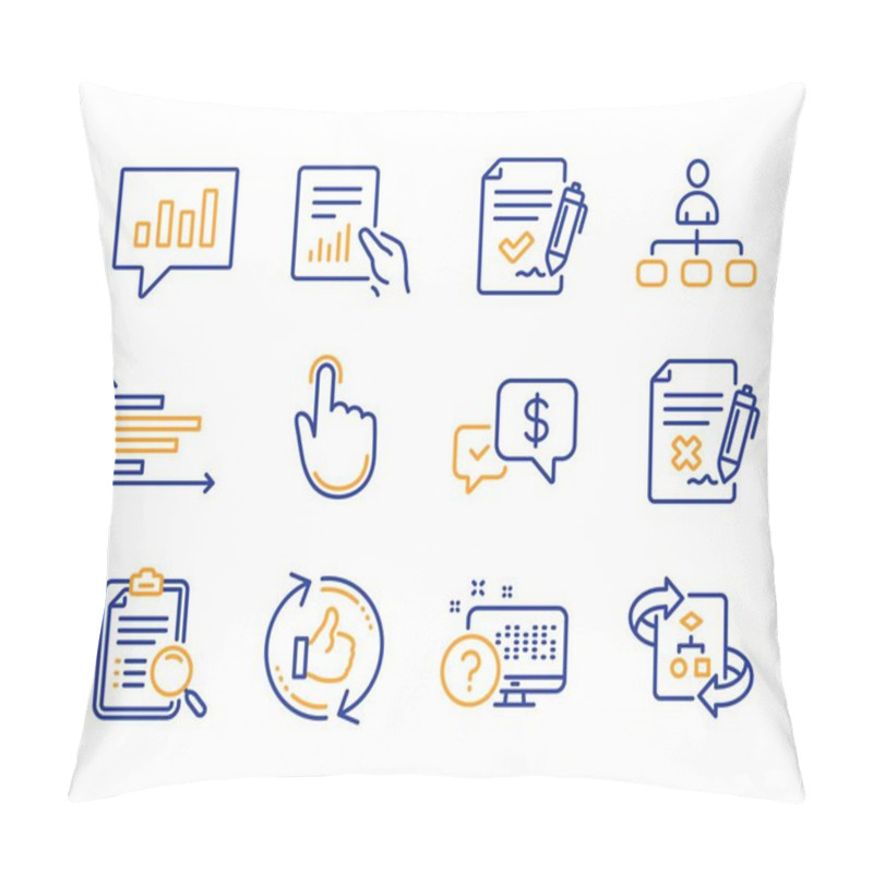 Personality  Payment Received, Refresh Like And Document Icons Set. Vector Pillow Covers