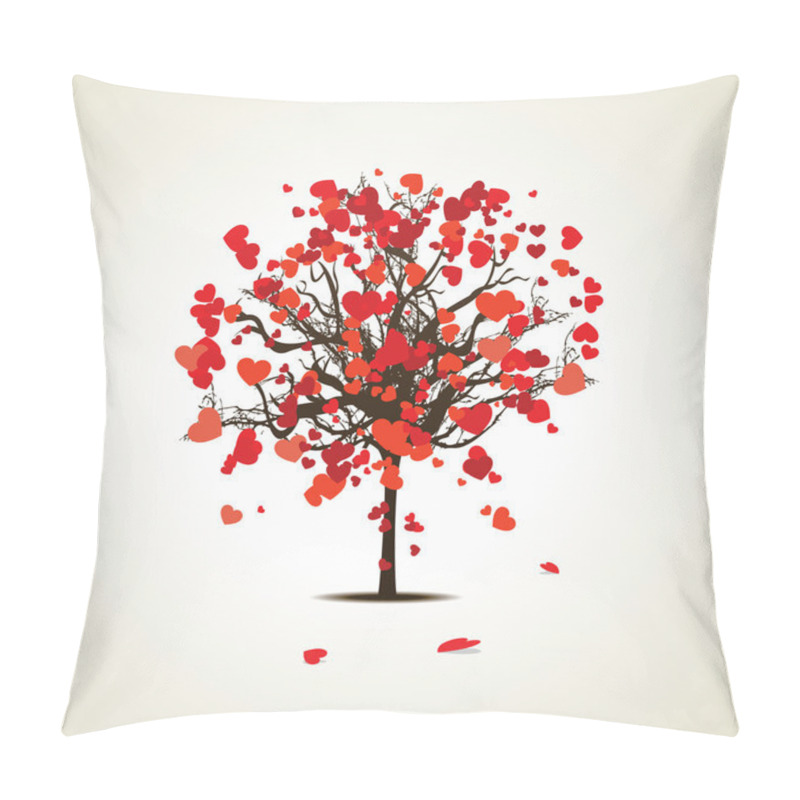 Personality  Vector Illustration Of A Love Tree On Isolated Background. Pillow Covers