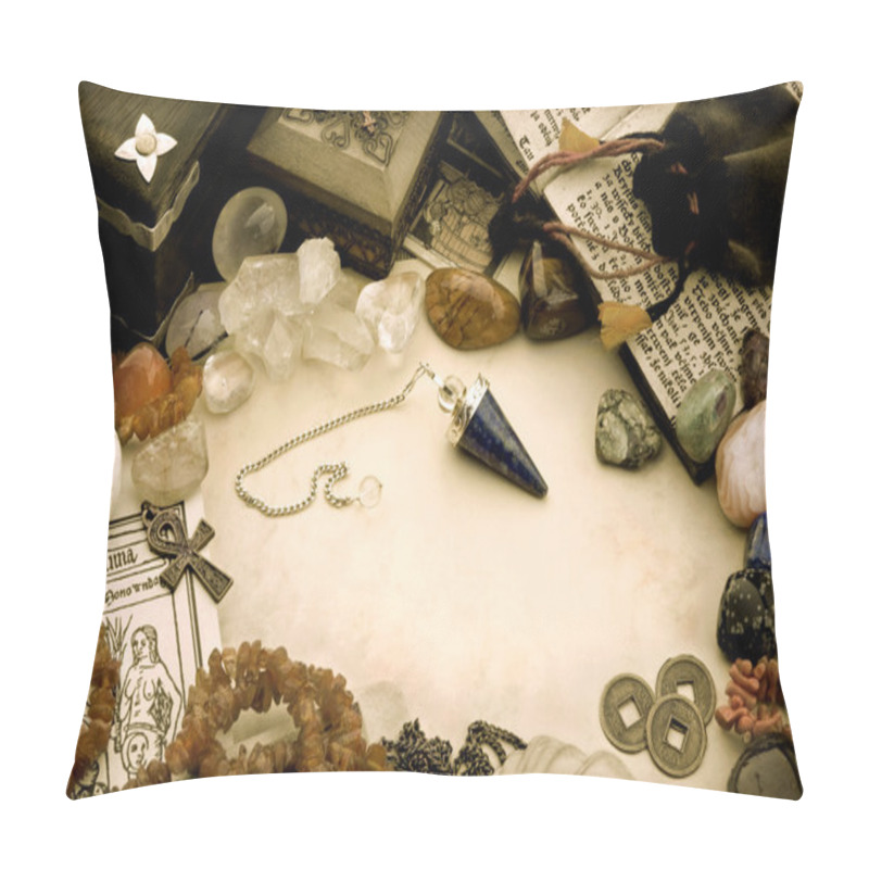 Personality  Still Life With Esoteric Objects Pillow Covers