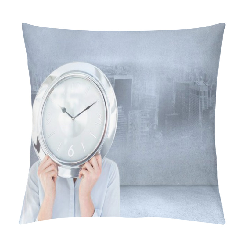 Personality  Woman Holding Clock Pillow Covers