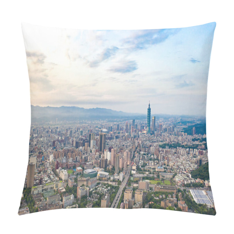 Personality  Skyline Of Taipei City In Downtown Taipei, Taiwan. Pillow Covers