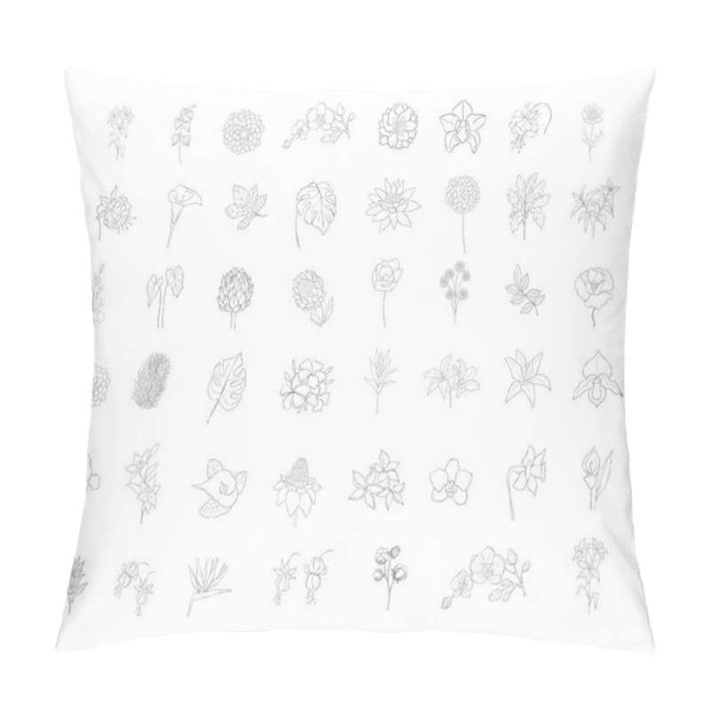 Personality  Set Of Floral Design Elements For Logo. Pillow Covers