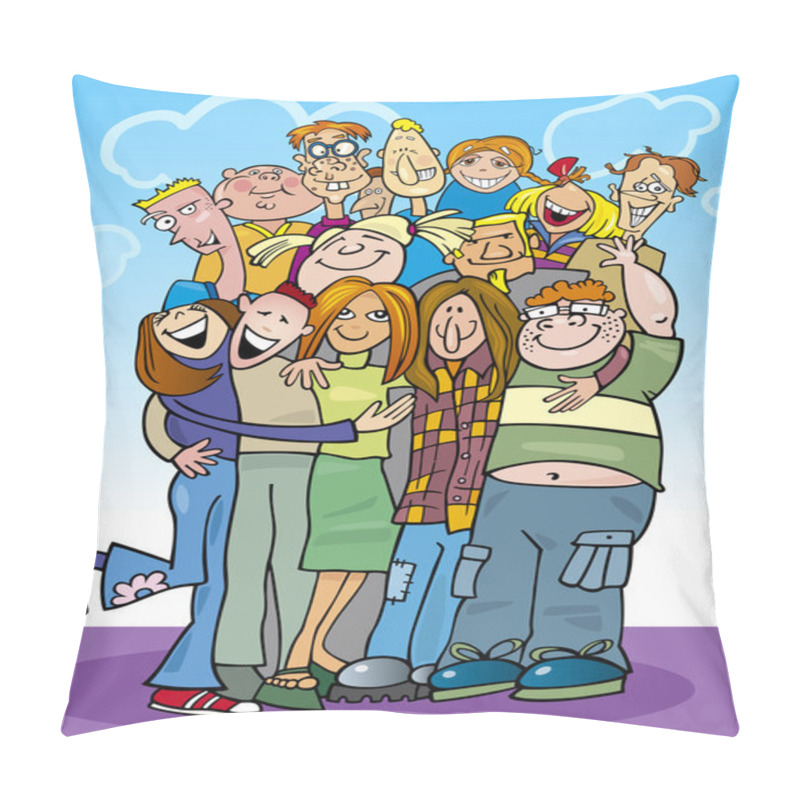 Personality  Cartoon Teenagers Group Pillow Covers