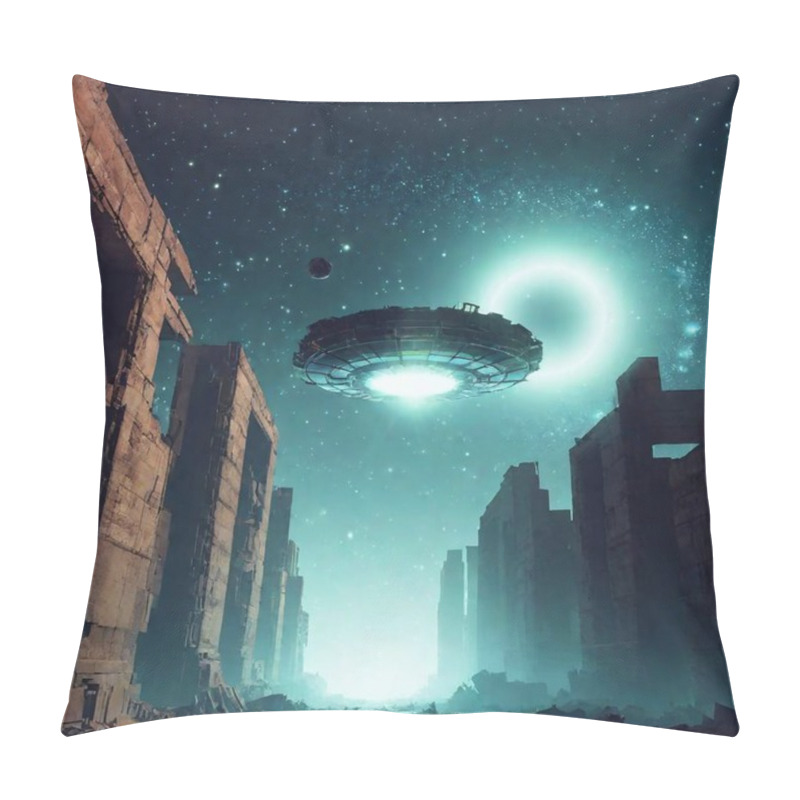 Personality  Cosmic Scene Futuristic Style Illustration Pillow Covers