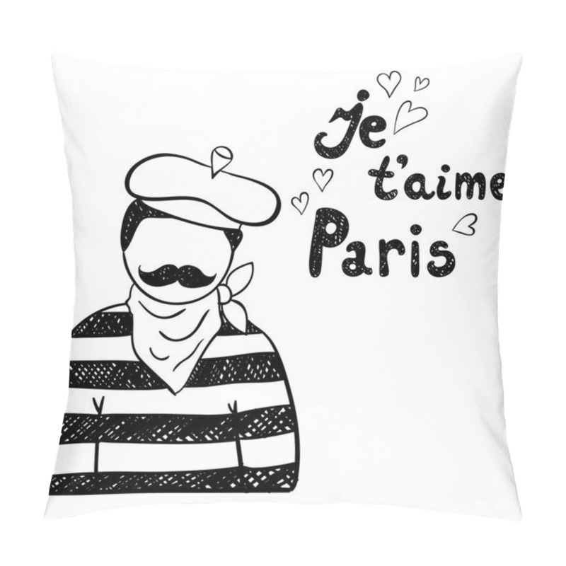 Personality  Silhouette Of The Parisian Man Pillow Covers