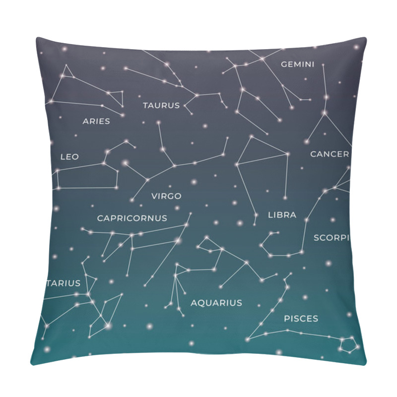 Personality  Zodiac Constellations. Horoscope And Astrology Line Symbols  Pillow Covers