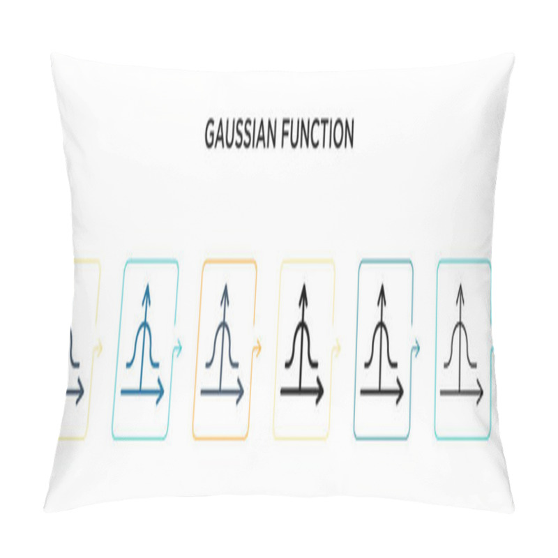 Personality  Gaussian Function Vector Icon In 6 Different Modern Styles. Black, Two Colored Gaussian Function Icons Designed In Filled, Outline, Line And Stroke Style. Vector Illustration Can Be Used For Web,  Pillow Covers