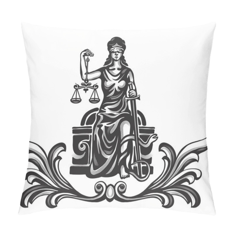 Personality  Femida Vector Illustration. Pillow Covers