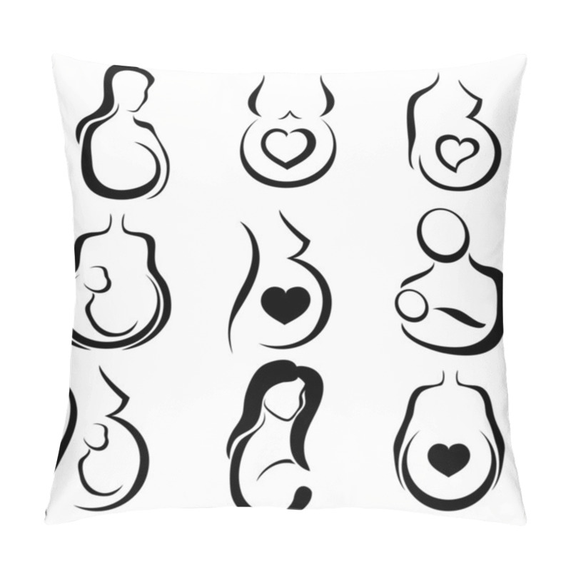 Personality  Pregnant Woman Symbol Set Pillow Covers