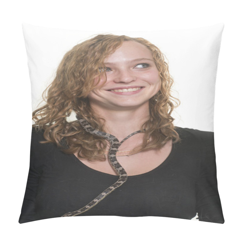 Personality  Corn Snake And Girl Pillow Covers