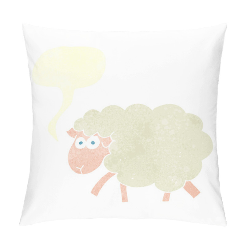 Personality  Retro Cartoon Sheep With Thought  Pillow Covers