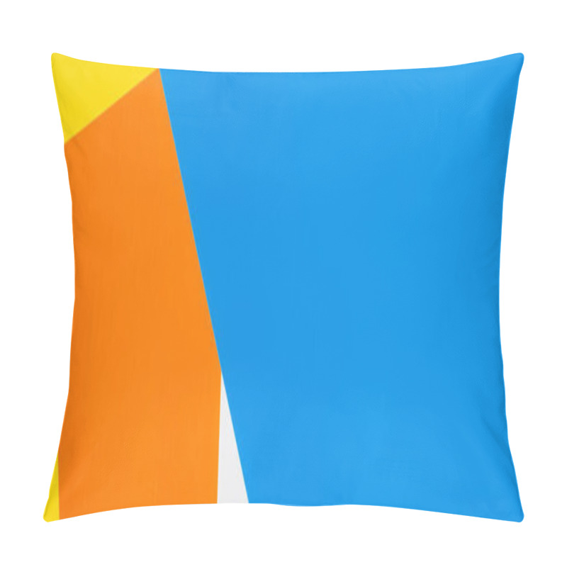 Personality  Blue, Orange And Yellow Polygonal Background With Copy Space, Banner Pillow Covers