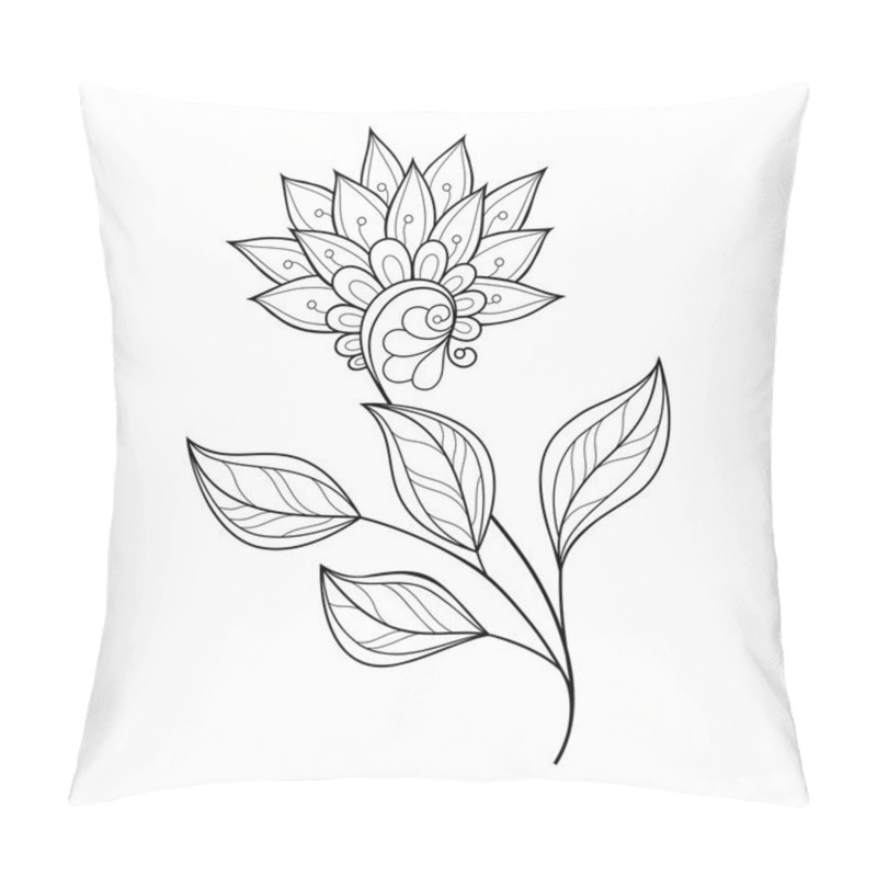 Personality  Beautiful Monochrome Contour Flower Pillow Covers