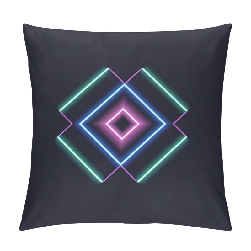 Personality  Logo Design With Glowing Neon Outlines And Sharp Geometric Effects Pillow Covers