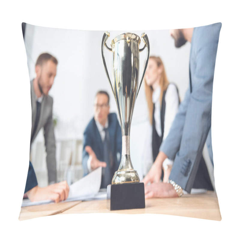 Personality  Champion Cup Standing In Office Pillow Covers