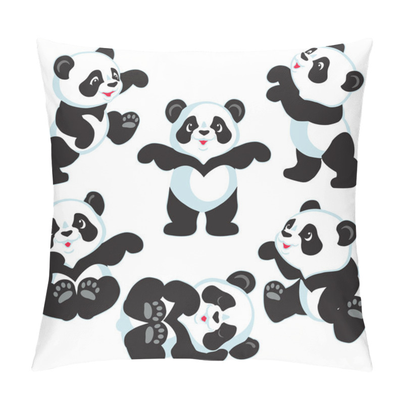 Personality  Set With Cartoon Panda Pillow Covers