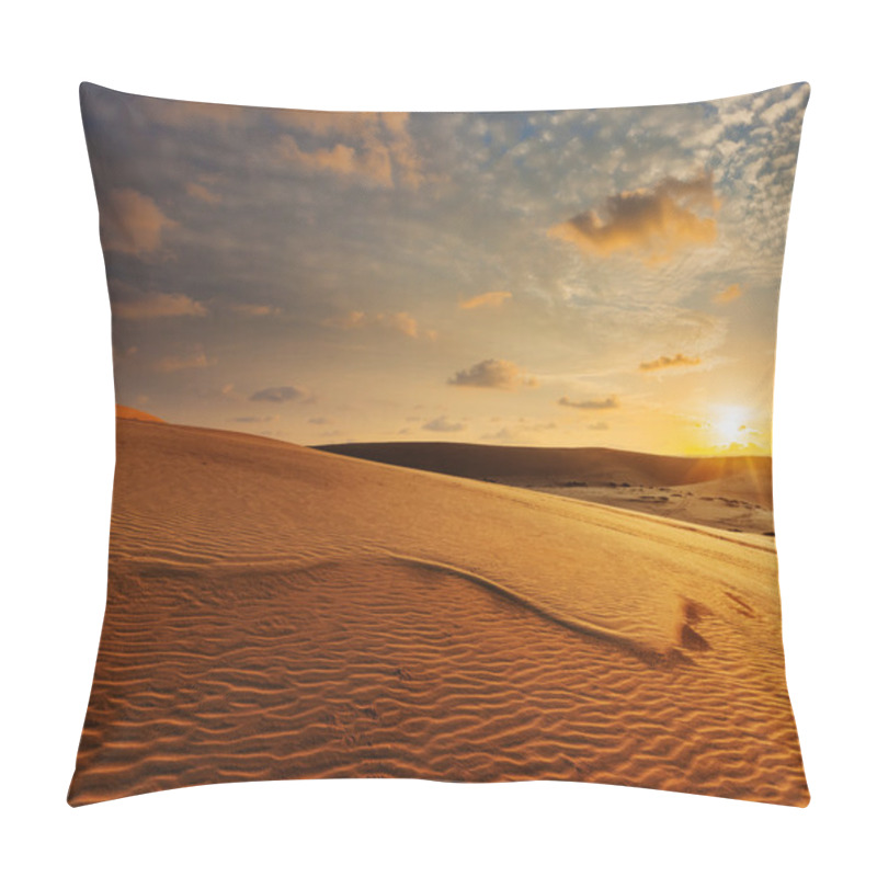 Personality  White Sand Dunes On Sunrise, Mui Ne, Vietnam Pillow Covers