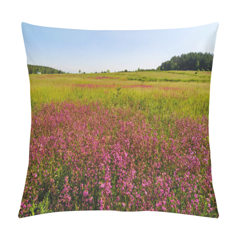 Personality  Image Of A Blooming Field In The Morning Pillow Covers