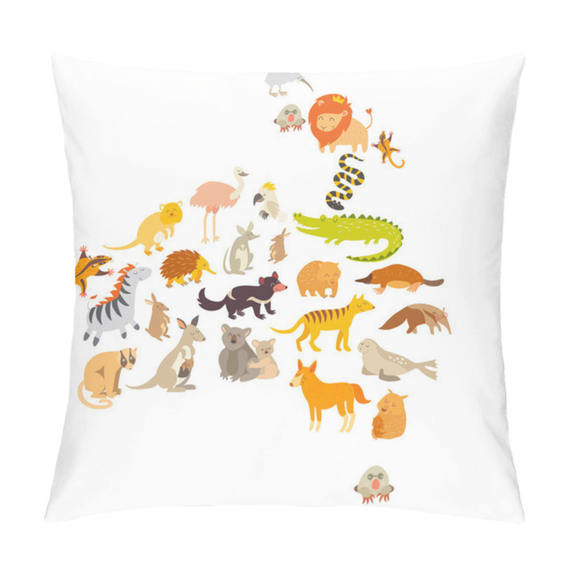 Personality  Australian Mammal Map Silhouettes Pillow Covers