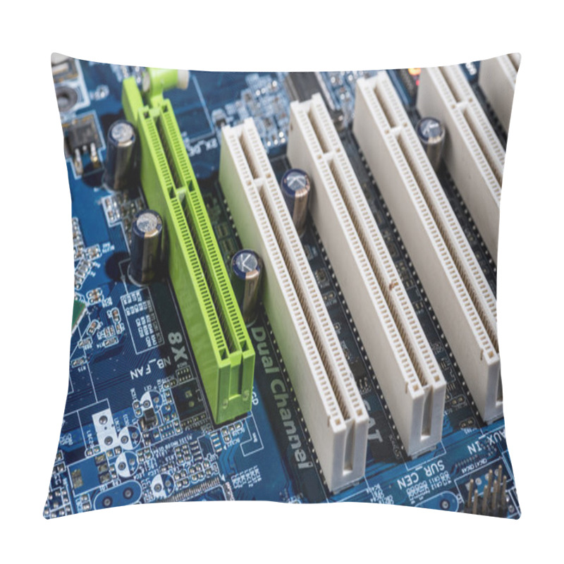 Personality  Close Up View Of Computer Motherboard Ports Pillow Covers