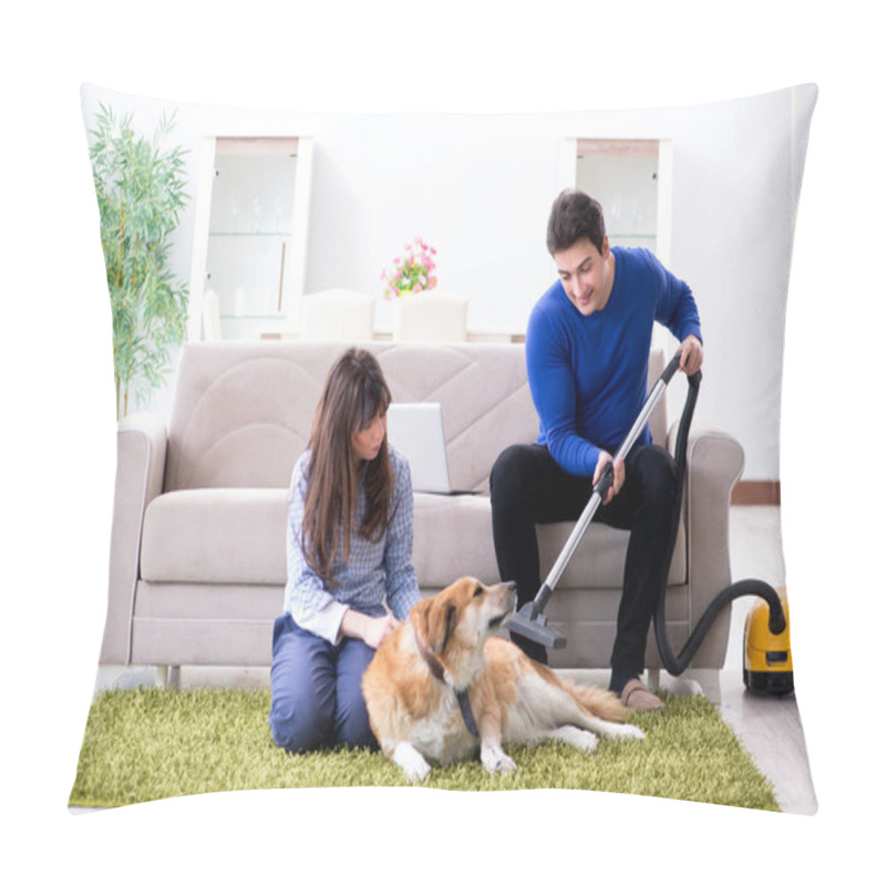 Personality  Husband Cleaning House From Dog Fur Pillow Covers