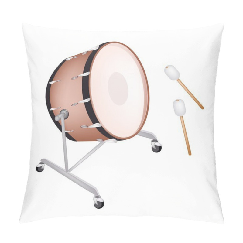 Personality  A Beautiful Classical Bass Drum On White Background Pillow Covers