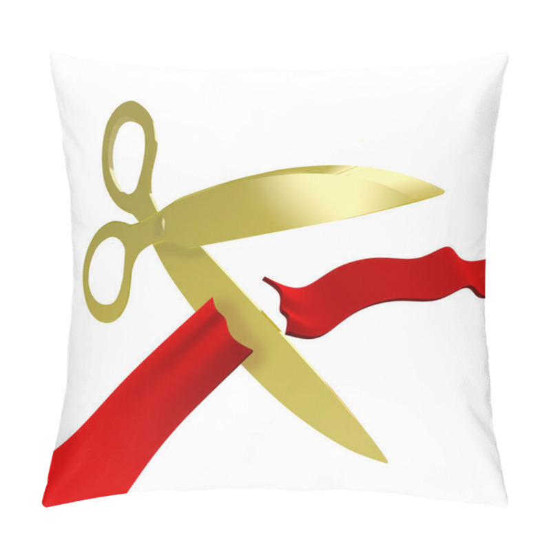 Personality  Gold Scissors Cutting Red Ribbon Pillow Covers