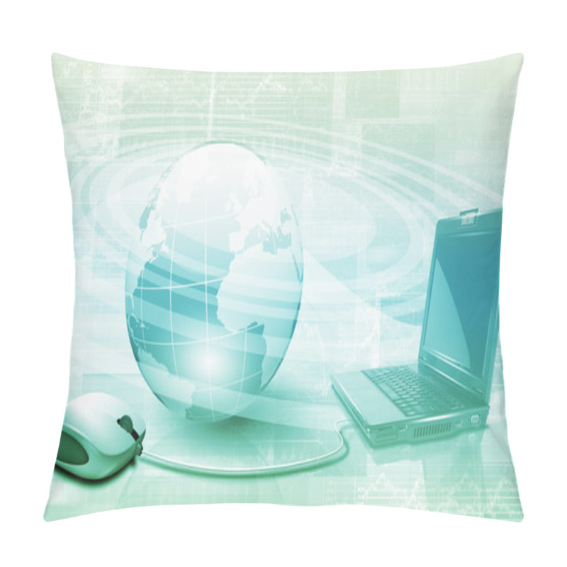 Personality  Planet Earth And Technology Background Pillow Covers