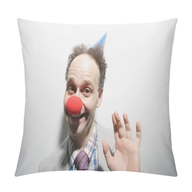 Personality  Man Wearing A Clown's Nose And Hat Pillow Covers