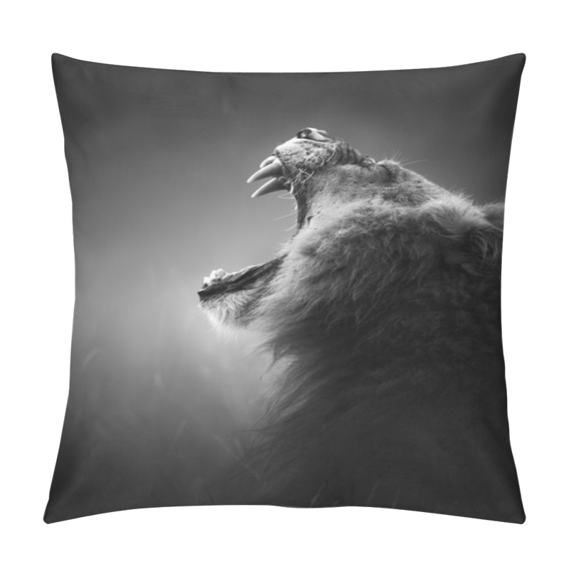 Personality  Lion Displaying Dangerous Teeth Pillow Covers