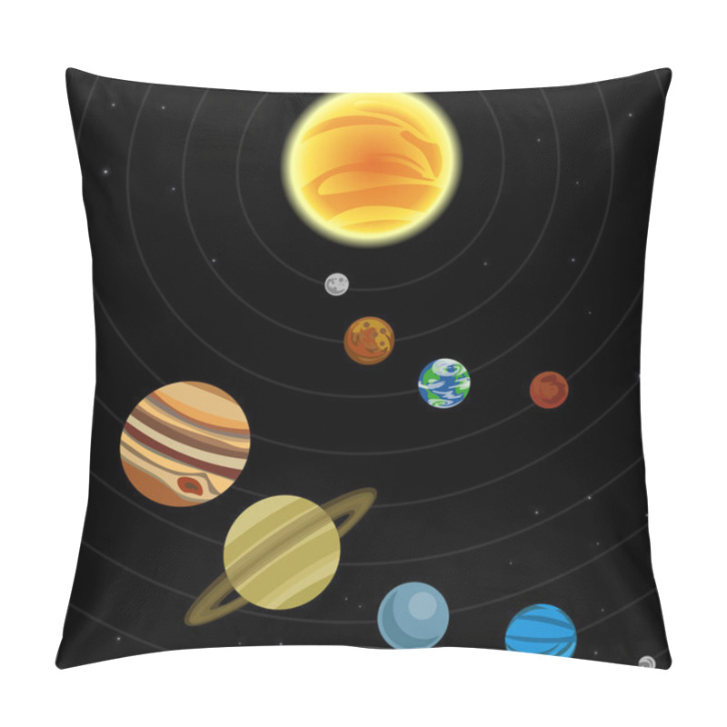 Personality  Illustration Of Solar System Pillow Covers