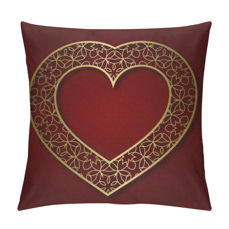 Personality  Traditional Ornamental Background With Frame In Heart Form Pillow Covers